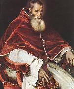 TIZIANO Vecellio, Portrait of Pope Paul III atr